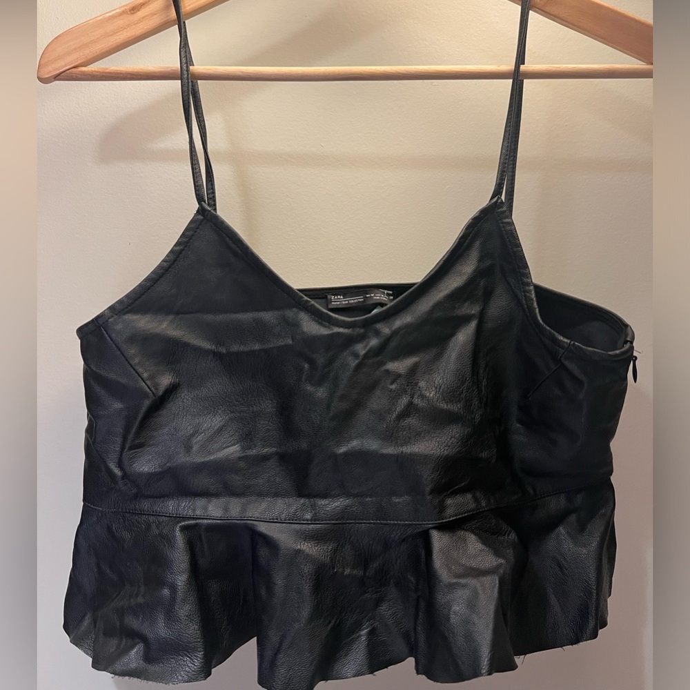 Zara leather top. Size M